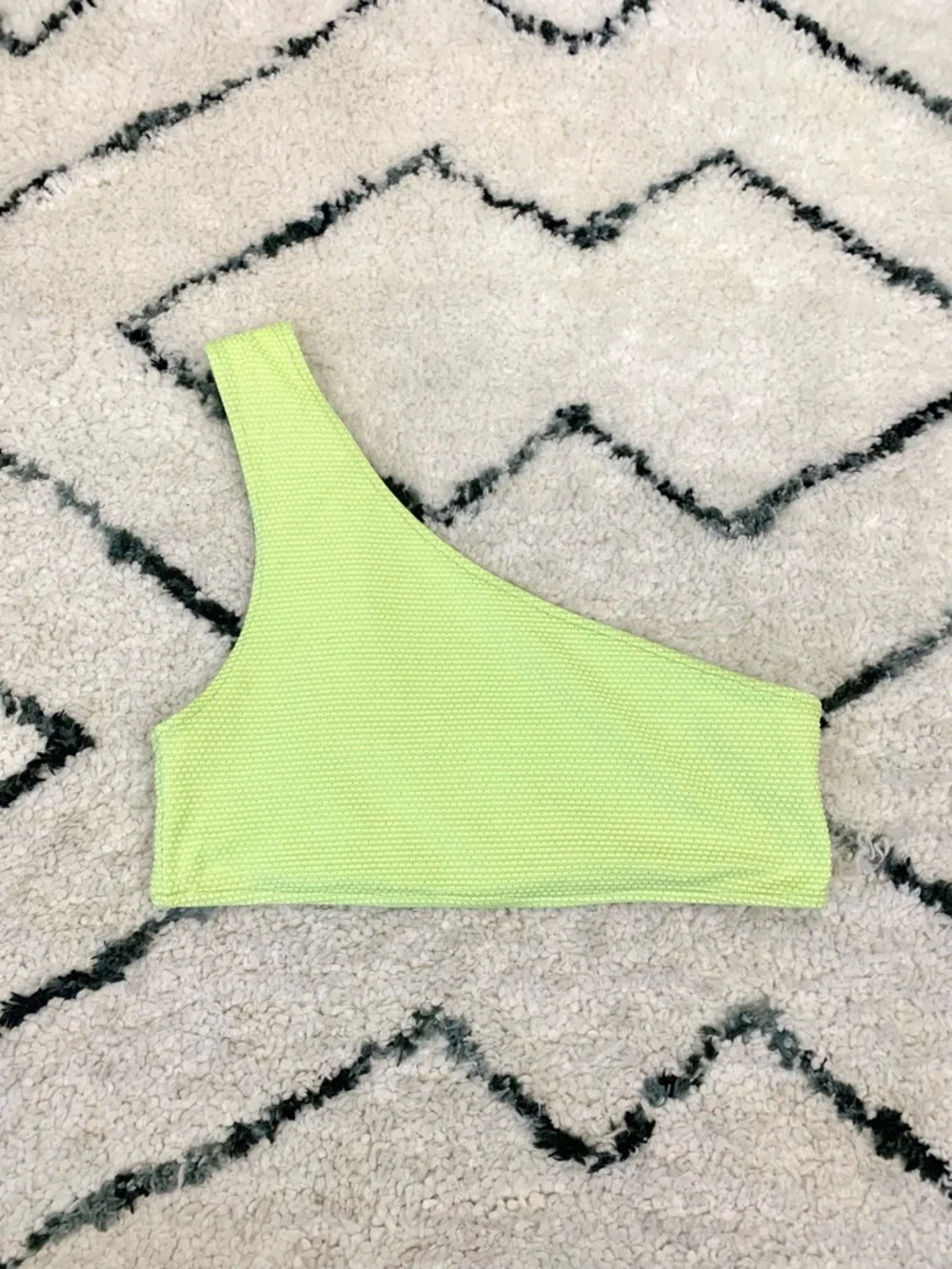 Frankie’s Bikinis One-Shoulder Yellow green Women’s Bikini **TOP ONLY**